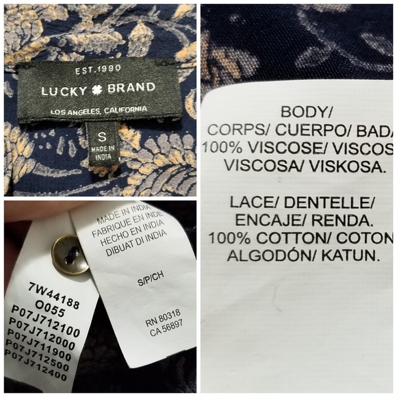 Lucky Brand NWOT Michelle Henley Boho Blouse - Picture 4 of 8